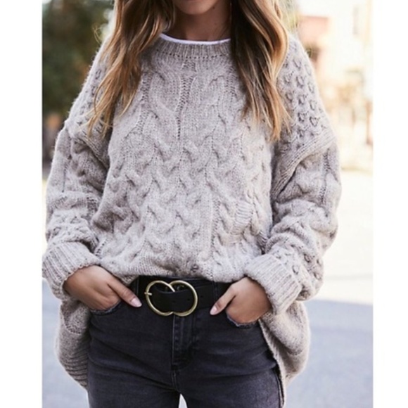 Free People Sweaters - free people distressed cable knit sweater